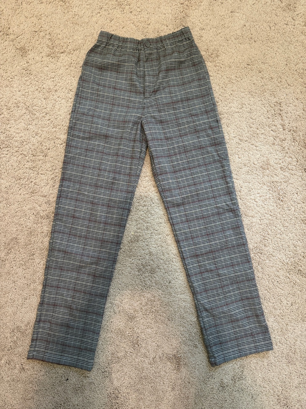 Brandy Melville Gray Plaid Slim Pants